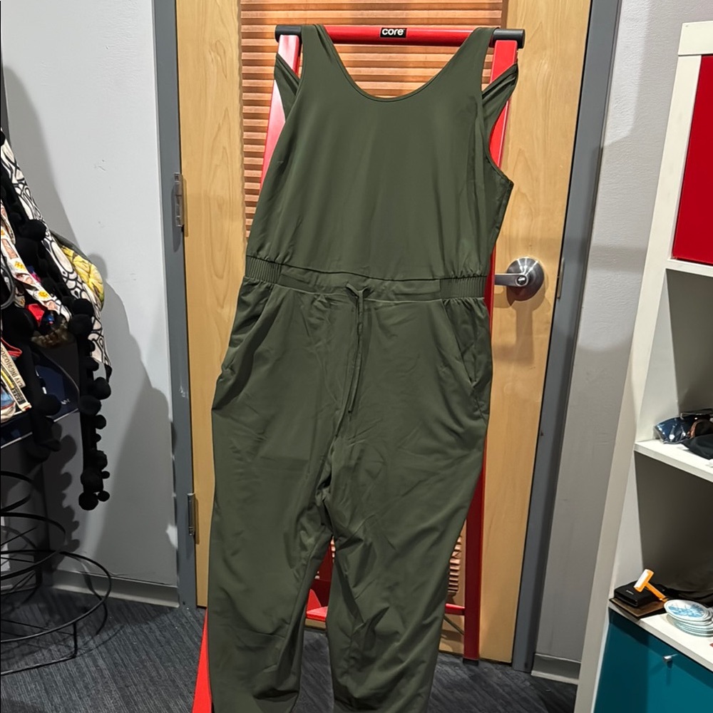 All in Motion Olive Green Sleeveless Jumpsuit